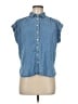 Ann Taylor LOFT Blue Sleeveless Button-Down Shirt Size M (petite) - photo 1