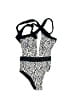 Unbranded Animal Print Black One Piece Swimsuit Size XL - photo 1
