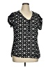 My Michelle 100% Polyester Polka Dots Black Short Sleeve Blouse Size XL - photo 1