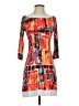 Papillon Blanc Graphic Orange Casual Dress Size XS - photo 1