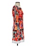 Papillon Blanc Graphic Orange Casual Dress Size XS - photo 4