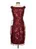 PAPELL Studio 100% Polyester Red Burgundy Cocktail Dress Size 2 - photo 2