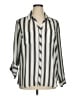 Relativity 100% Polyester Stripes Silver Long Sleeve Blouse Size XL - photo 1