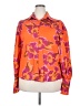 Unbranded 100% Polyester Floral Orange Long Sleeve Blouse Size XXL - photo 1