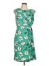 Sandra Darren Print Green Casual Dress Size L (petite) - photo 1