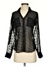 Express 100% Polyester Polka Dots Black Long Sleeve Blouse Size XS - photo 1