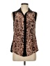Judith & Charles Brown Sleeveless Button-Down Shirt Size 6 - photo 1
