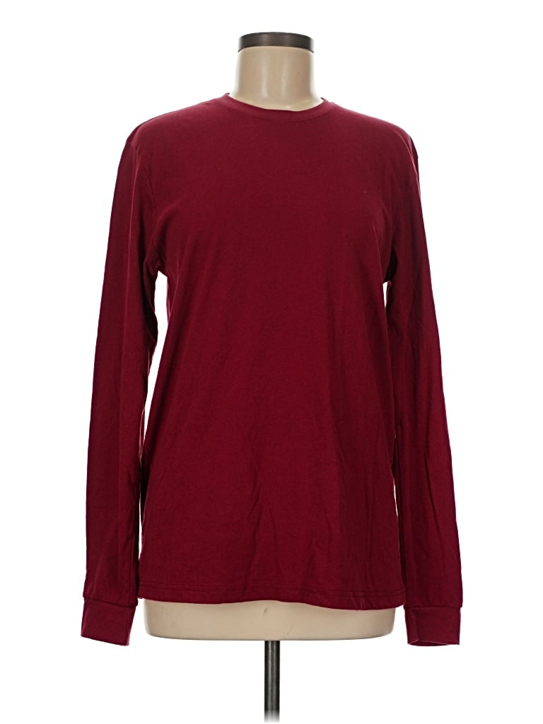 Pre-owned Next Level Apparel Long Sleeve T-shirt In Burgundy