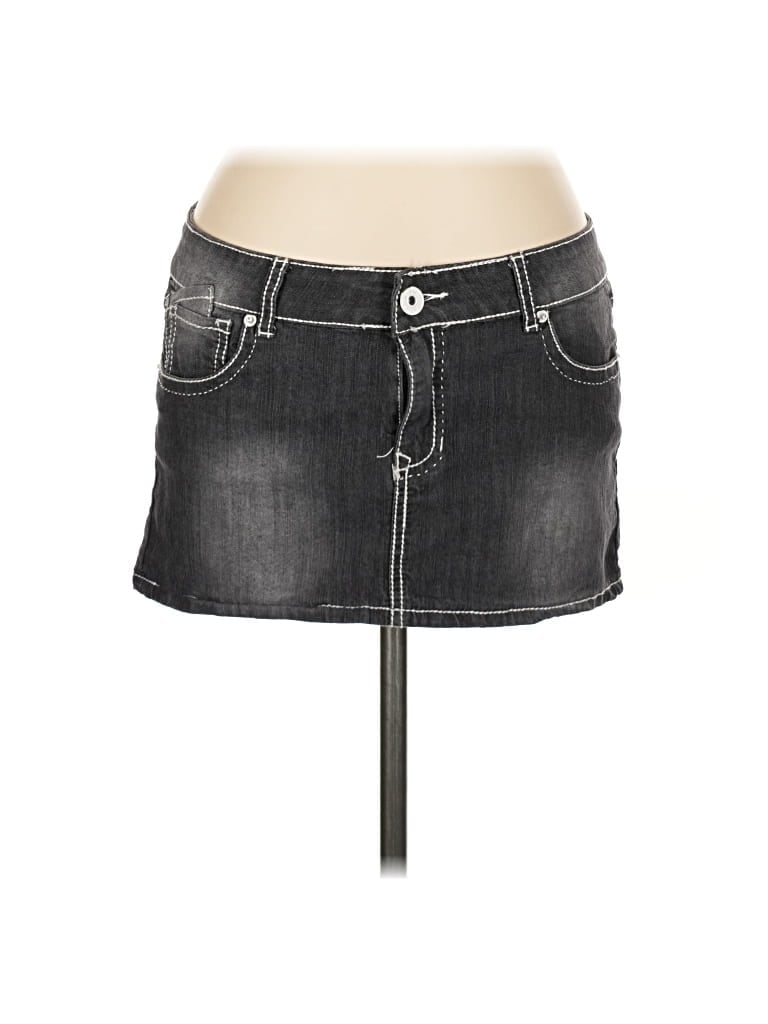 Pre-owned Bongo Denim Skirt In Gray