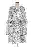 Topshop 100% Polyester Stars White Casual Dress Size 8 - photo 1