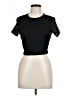 Lily White Black Short Sleeve Turtleneck Size L - photo 1