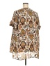 DR2 100% Polyester Paisley Brown Short Sleeve Blouse Size 2X - photo 1