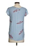 Pink Rose Blue Short Sleeve Blouse Size S - photo 2