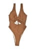 Unbranded Solid Tan Brown One Piece Swimsuit Size S - photo 2