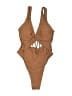 Unbranded Solid Tan Brown One Piece Swimsuit Size S - photo 1