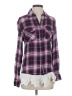 E2 Clothing Plaid Purple Long Sleeve Blouse Size S - photo 1