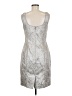 Theia Metallic Silver Cocktail Dress Size 8 - photo 2