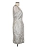 Theia Metallic Silver Cocktail Dress Size 8 - photo 4