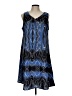 Unbranded 100% Polyester Graphic Blue Casual Dress Size L - photo 1