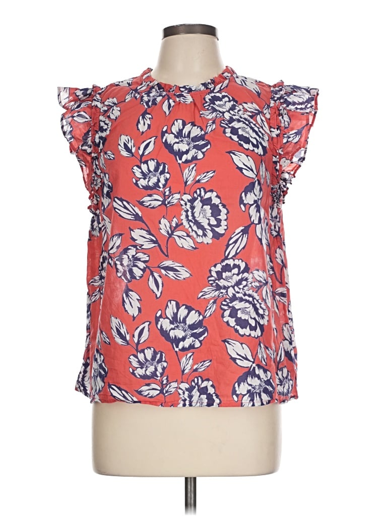 Pre-owned C&c California Short Sleeve Blouse In Red