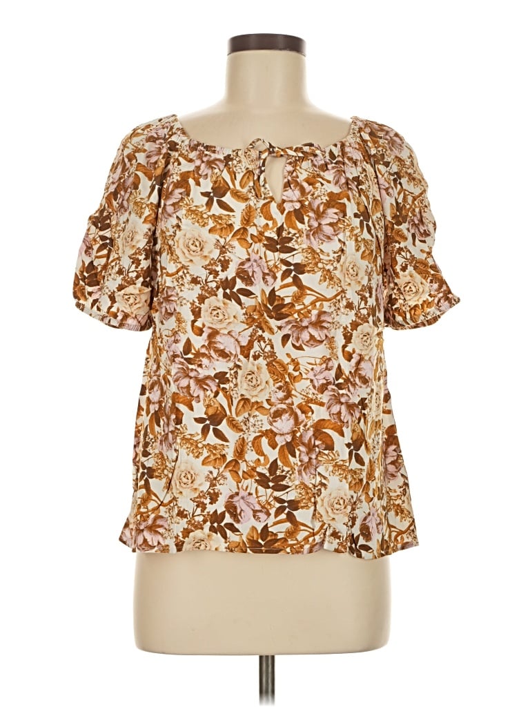 Pre-owned Candace Cameron Bure Short Sleeve T-shirt In Brown