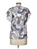 Ann Taylor LOFT Paisley Silver Ivory Short Sleeve Blouse Size L - photo 2