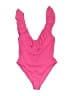 Eberjey Solid Pink One Piece Swimsuit Size S - photo 1
