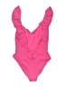 Eberjey Solid Pink One Piece Swimsuit Size S - photo 2