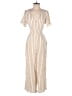 Crystal Sky Stripes Ivory Jumpsuit Size 9 - photo 1