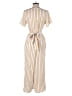 Crystal Sky Stripes Ivory Jumpsuit Size 9 - photo 2