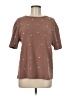 Shein Stars Brown Short Sleeve Blouse Size 6 - photo 1