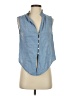 Intermix Blue Sleeveless Button-Down Shirt Size P (petite) - photo 1