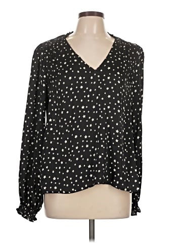 Aqua Long Sleeve Blouse (view 1)
