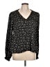 Aqua 100% Polyester Stars Black Long Sleeve Blouse Size L - photo 1