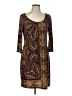 Mlle Gabrielle Paisley Brown Casual Dress Size L - photo 1