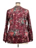 Unbranded 100% Polyester Floral Burgundy Long Sleeve Blouse Size 3X - photo 1