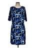 Worthington Graphic Blue Casual Dress Size L - photo 1