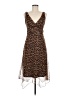 Xtraordinary 100% Polyester Animal Print Brown Cocktail Dress Size 7 - photo 1
