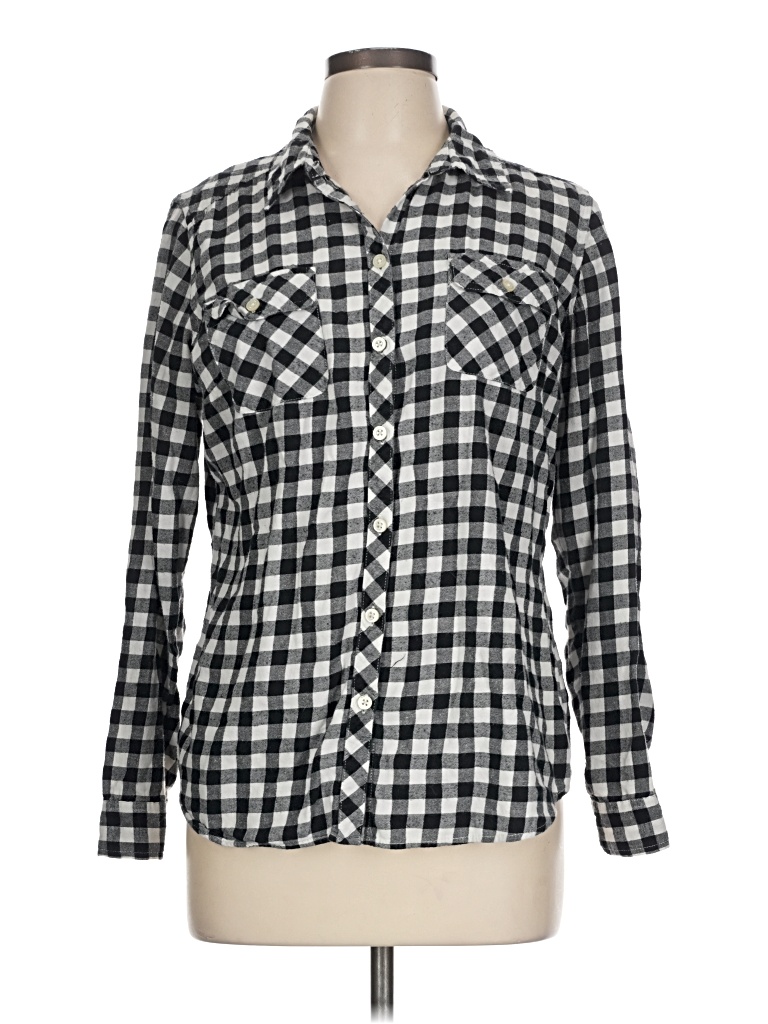 Pre-owned Croft & Barrow Long Sleeve Button Down Shirt In Black