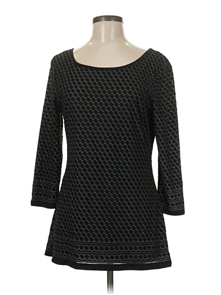 Pre-owned Sophie Max 3/4 Sleeve Top Black Boatneck Tops
