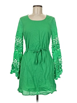 sachin and babi light blue dress DILLARDS GIANNI BINI GREEN MULTI COLOR FLORAL RUFFLE TRIM WRAP DRESS LG main image 0