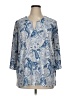 Emily Daniels Paisley Blue 3/4 Sleeve Blouse Size 1X - photo 1