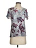 G Collection Floral Gray Short Sleeve Blouse Size S - photo 1