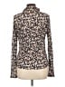 Charlie 100% Polyester Animal Print Brown Long Sleeve Blouse Size L - photo 2