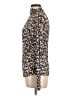 Charlie 100% Polyester Animal Print Brown Long Sleeve Blouse Size L - photo 5