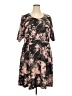 Triste Print Brown Pink Casual Dress Size 3X - photo 1