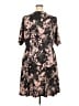 Triste Print Brown Pink Casual Dress Size 3X - photo 2