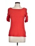 Little Yellow Button Red Short Sleeve Top Size L - photo 1