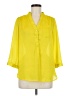 The Limited Yellow 3/4 Sleeve Button-Down Shirt Size M - photo 1