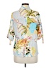 Assorted Brands 100% Rayon Print Blue 3/4 Sleeve Blouse Size 6 - photo 2